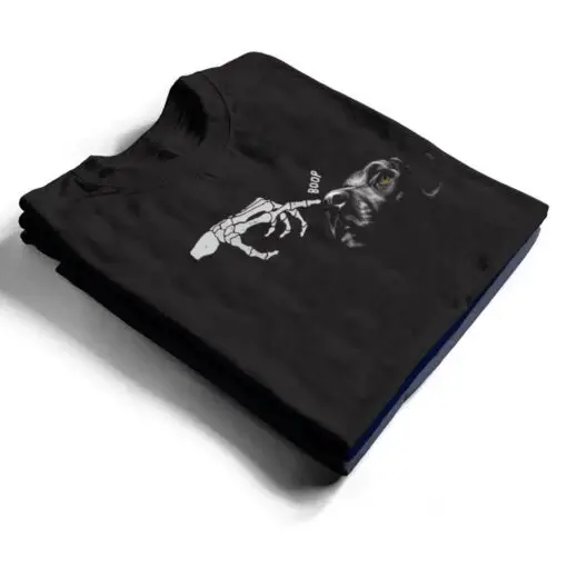 Dog Black Lover Skeleton Hand Boop Funny Halloween T Shirt