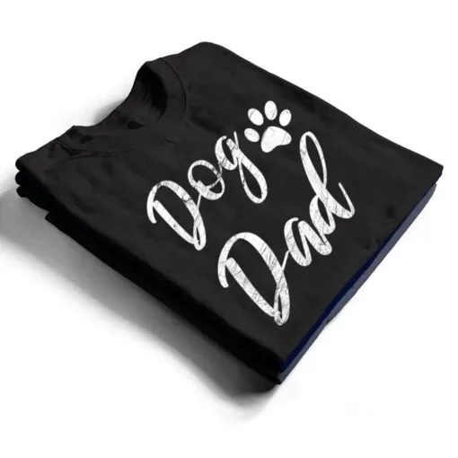 Dog Dad - Vintage Distressed Design - Funny Dog Paw T Shirt