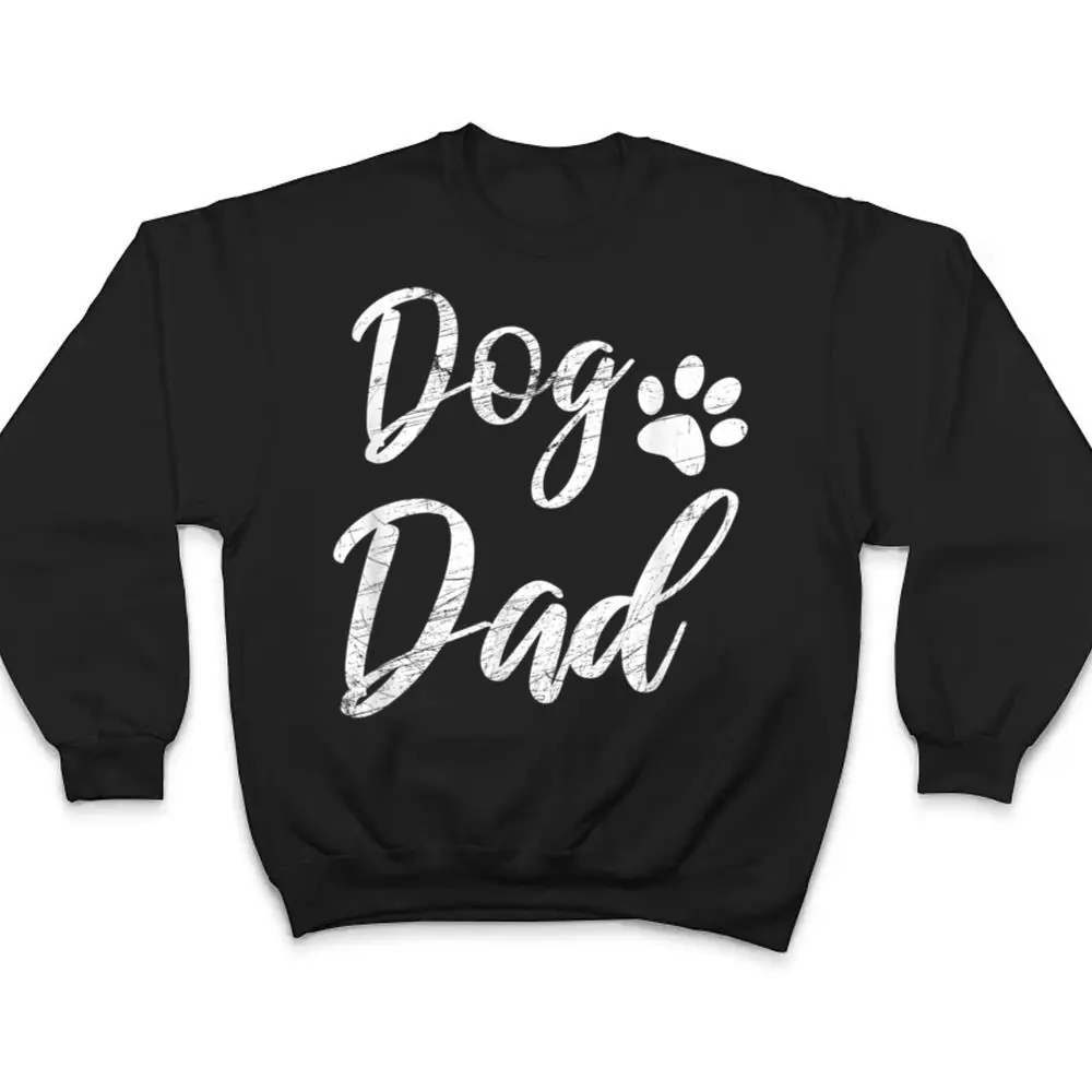 Dog-Dad-Vintage-Distressed-Design-Funny-Dog-Paw-T-Shirt-4 Dog Dad - Vintage Distressed Design - Funny Dog Paw T Shirt