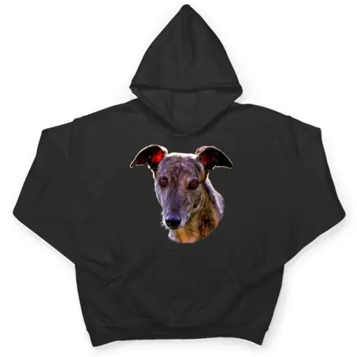 Dog Greyhound pretty Brindle Rescue Greyhound face T Shirt