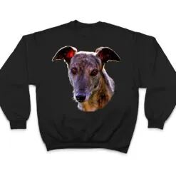 Dog Greyhound pretty Brindle Rescue Greyhound face T Shirt Dog Greyhound pretty Brindle Rescue Greyhound face T Shirt