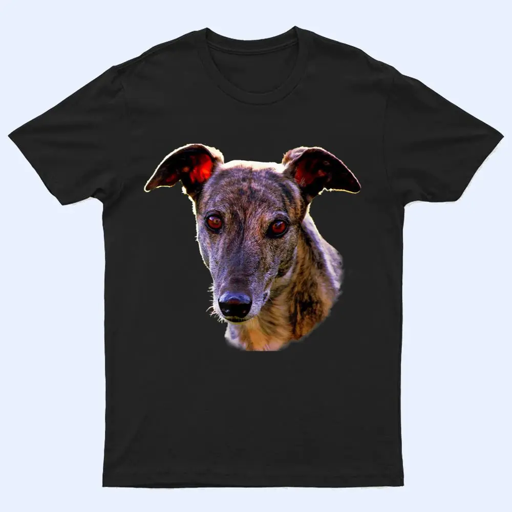 Dog Greyhound  pretty Brindle Rescue Greyhound face T Shirt Dog Greyhound  pretty Brindle Rescue Greyhound face T Shirt