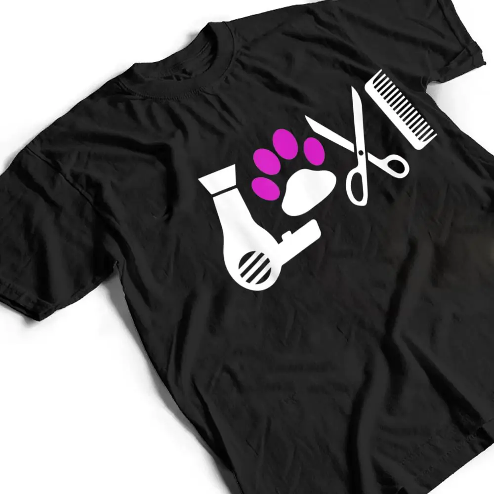 Dog-Groomer-Love-T-Dog-Grooming-Hairdryer-Paw-T-Shirt-2 Dog Groomer Love T Dog Grooming Hairdryer Paw T Shirt