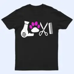 Dog Groomer Love T  Dog Grooming Hairdryer Paw T Shirt