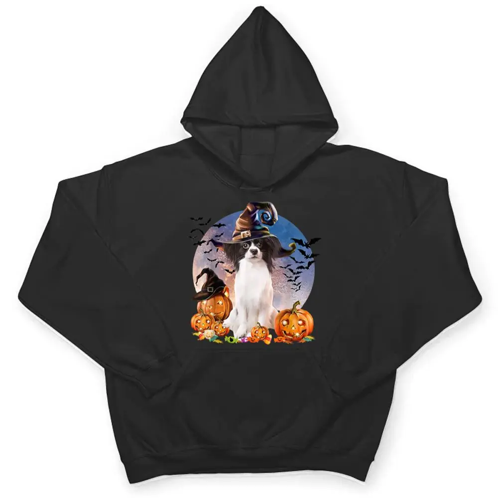 Dog-Halloween-Papillon-Jack-O-Lantern-Pumpkin-Moon-T-Shirt-3 Dog Halloween Papillon Jack O Lantern Pumpkin Moon T Shirt