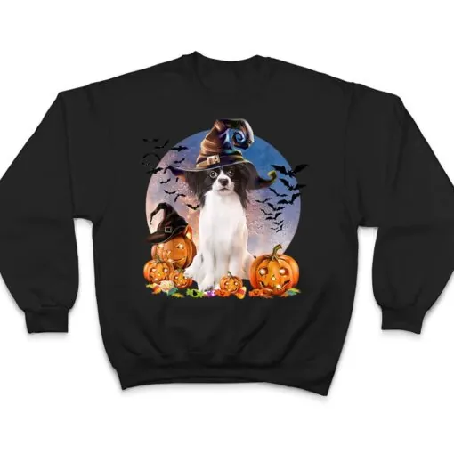 Dog Halloween Papillon Jack O Lantern Pumpkin Moon T Shirt