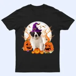Dog Halloween Saint Bernard Dog Jack O Lantern Pumpkin T Shirt