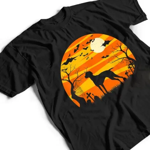 Dog Halloween Vizsla Dog Jack O Lantern Pumpkin T Shirt