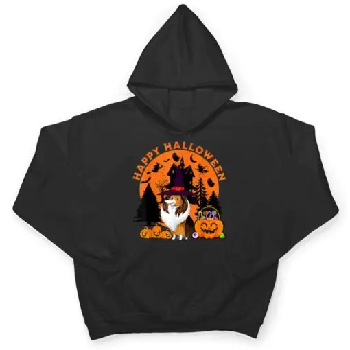 Dog Halloween sheltie Dog Scary Pumpkin T Shirt