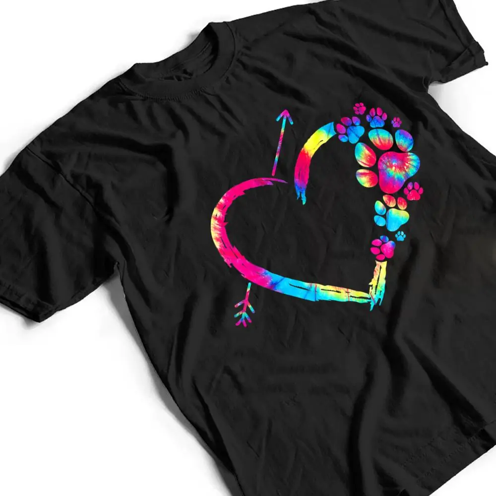 Dog-Mom-Love-Dogs-Paw-Print-Heart-Tie-Dye-Mothers-Day-T-Shirt-2 Dog Mom Love Dogs Paw Print Heart Tie Dye Mother's Day T Shirt