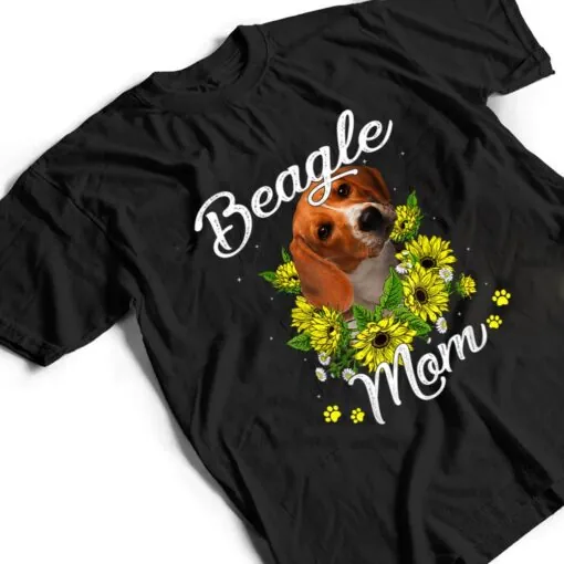 Dog Mom Mother's Day Gift Sunflower Beagle Mom T Shirt