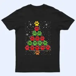 Dog Paws Christmas Tree Lights Xmas Dogs Lovers Pajama T Shirt
