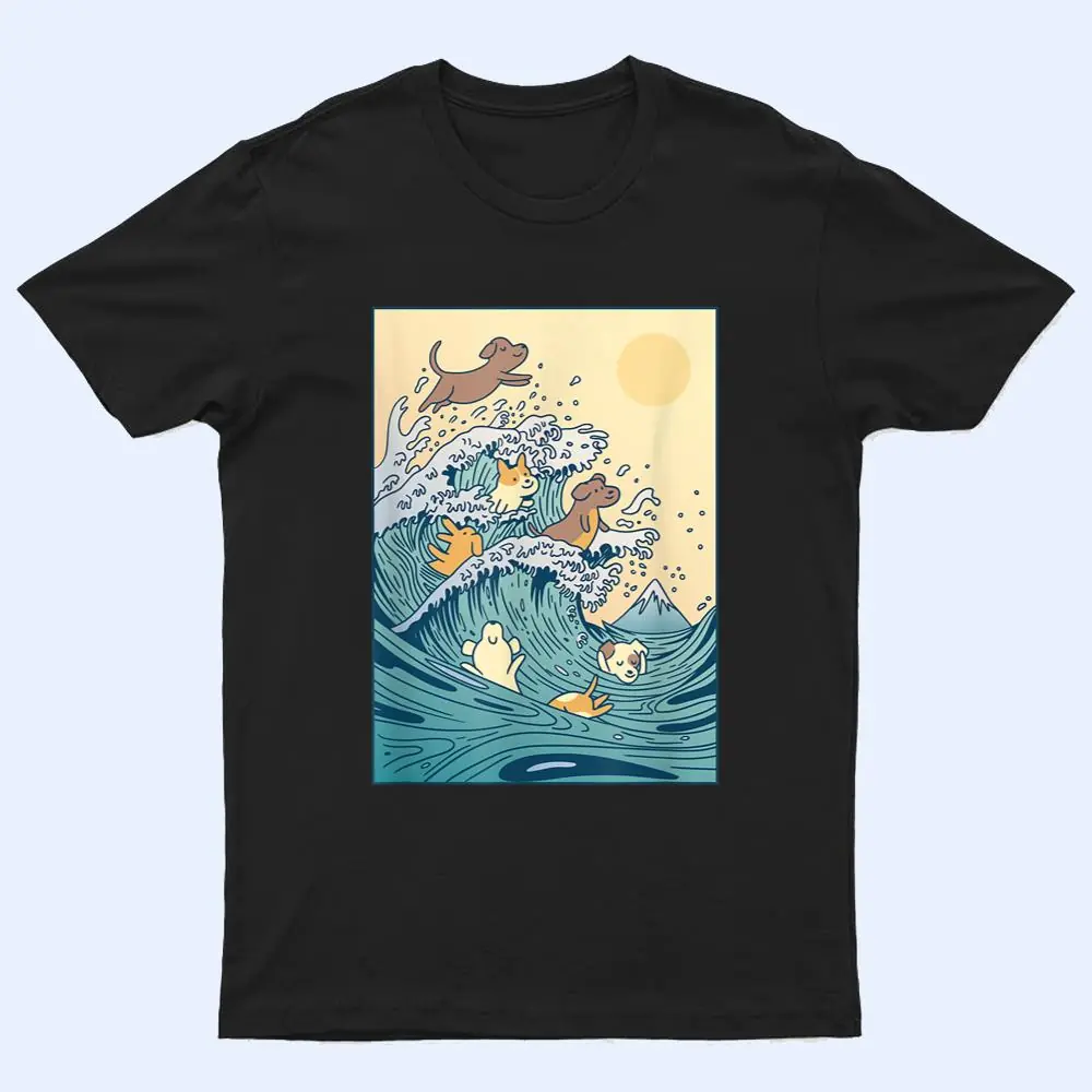 Dog Swimming Wave Ocean Surf Surfing T Shirt Dog Swimming Wave Ocean Surf Surfing T Shirt
