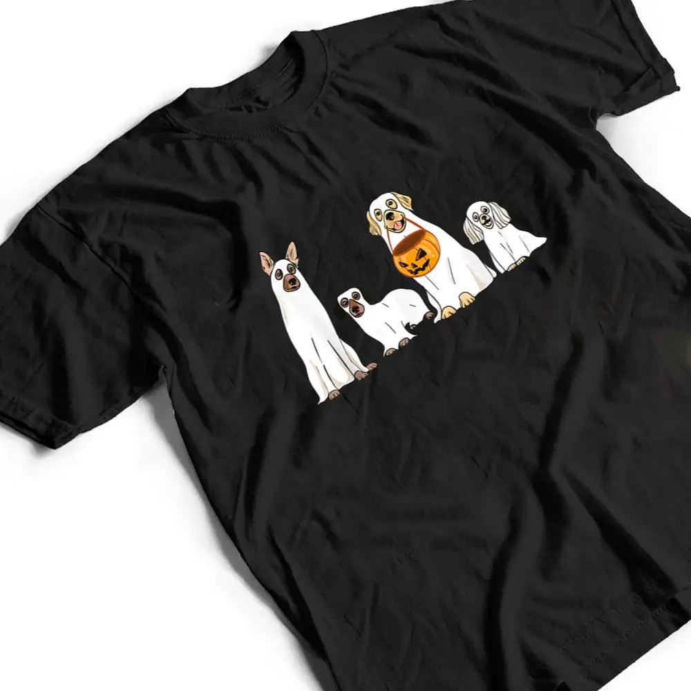 Dogs-Wearing-Ghost-Costume-Funny-Dog-Halloween-T-Shirt-2 Dogs Wearing Ghost Costume Funny Dog Halloween T Shirt