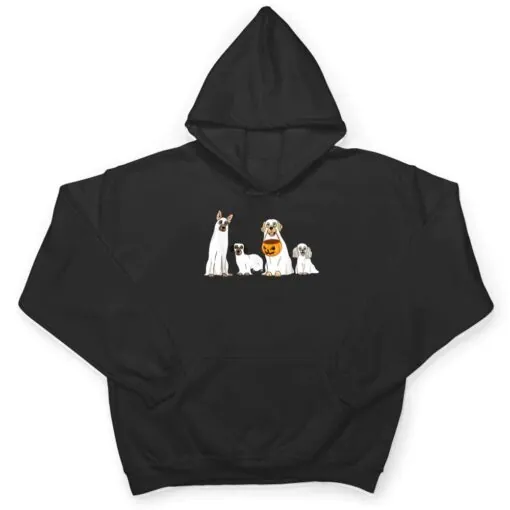 Dogs Wearing Ghost Costume Funny Dog Halloween T Shirt