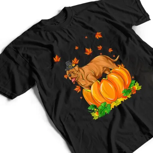 Dogue De Bordeaux Dog Happy Thanksgiving Pumpkin Fall Autumn T Shirt