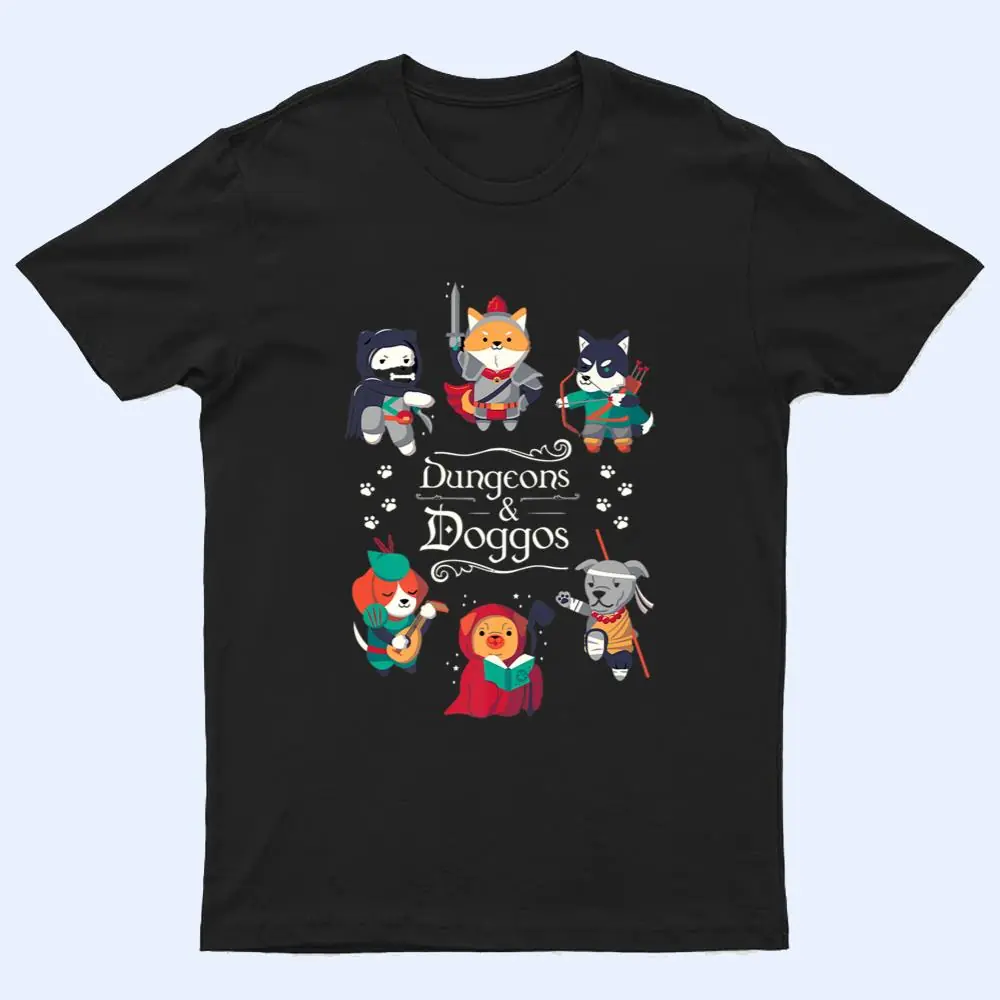 Dungeons and Doggos RPG D20 Dice Nerdy Fantasy Gamer Dog T Shirt Dungeons and Doggos RPG D20 Dice Nerdy Fantasy Gamer Dog T Shirt