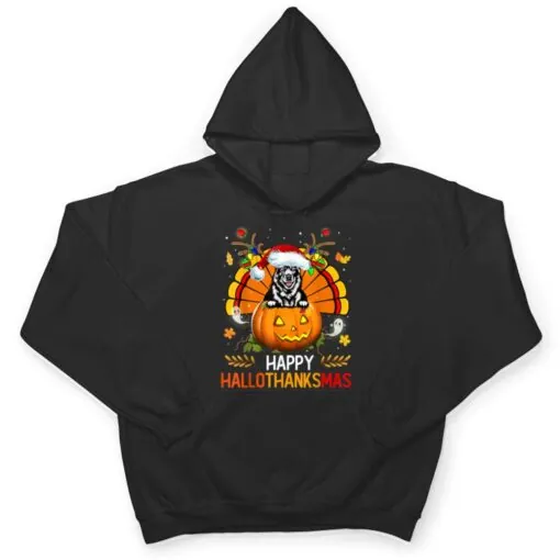 Elkhound Dog Happy Hallothanksmas Halloween Christmas T Shirt