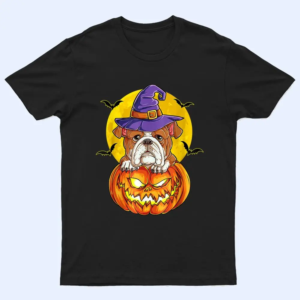 English Bulldog Witch Pumpkin Halloween Dog T Shirt English Bulldog Witch Pumpkin Halloween Dog T Shirt