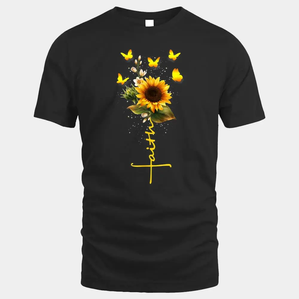 Faith Sunflower With Butterflies Christian Jesus Faith Sunflower With Butterflies Christian Jesus
