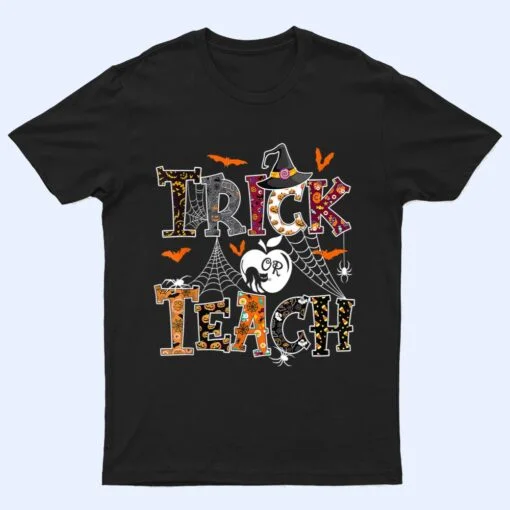 Fall Holiday Themed Thanksgiving Halloween Teacher Trick Or T Shirt