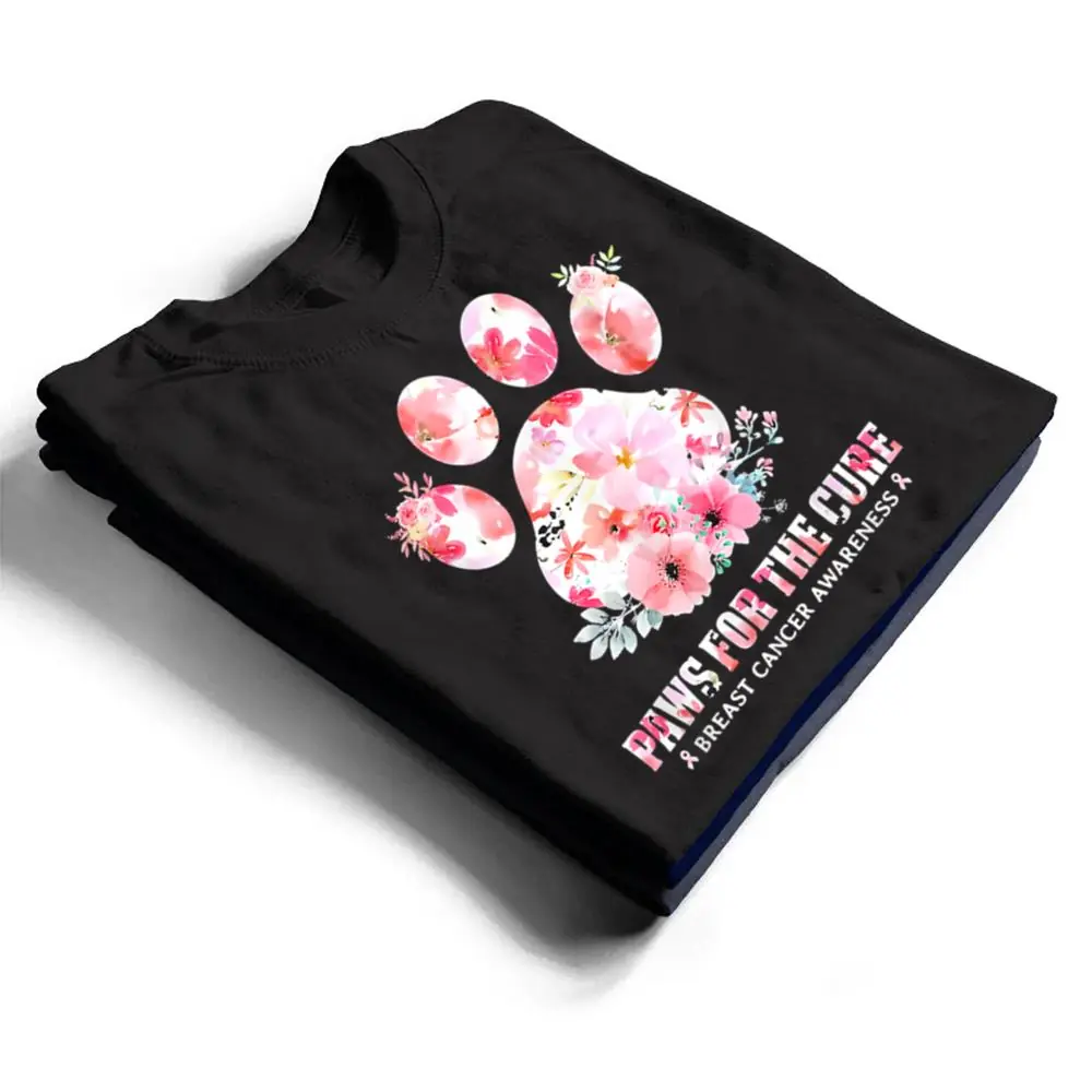 Floral-Paws-For-He-Cure-Dog-Cat-Breast-Cancer-Awareness-T-Shirt-1 Floral Paws For He Cure Dog Cat Breast Cancer Awareness T Shirt