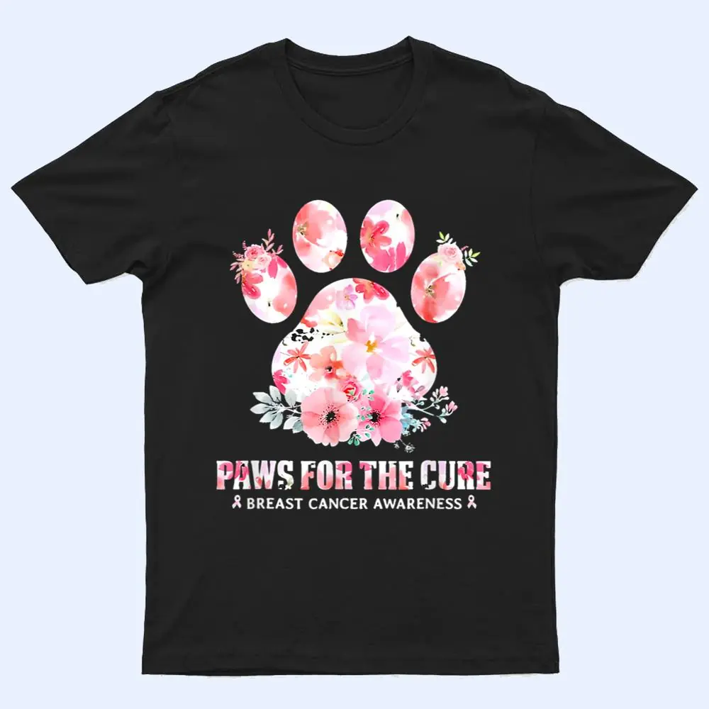 Floral Paws For He Cure Dog Cat Breast Cancer Awareness T Shirt Floral Paws For He Cure Dog Cat Breast Cancer Awareness T Shirt
