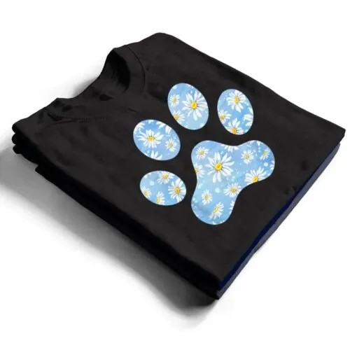 Flower Dog Paw Print for Dog Lover - Dog Paw T Shirt