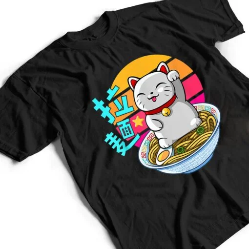 Fortune Cat Ramen Kawaii Maneki Neko T Shirt