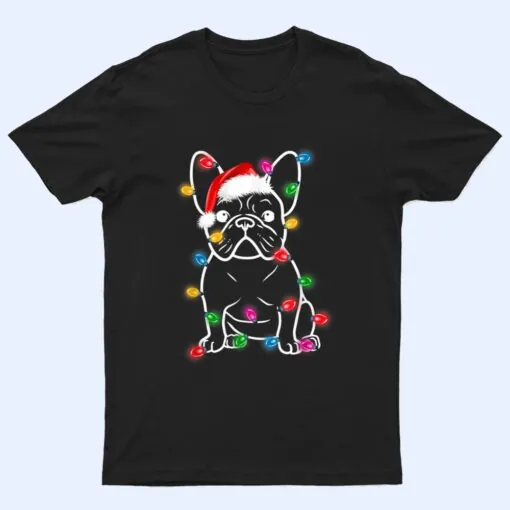 French Bulldog Dog Lights Christmas Matching Family T Shirt