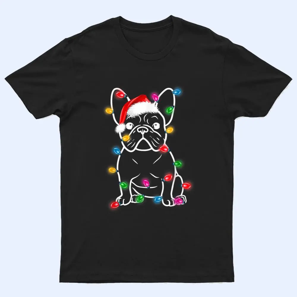 French Bulldog Dog Lights Christmas Matching Family T Shirt
