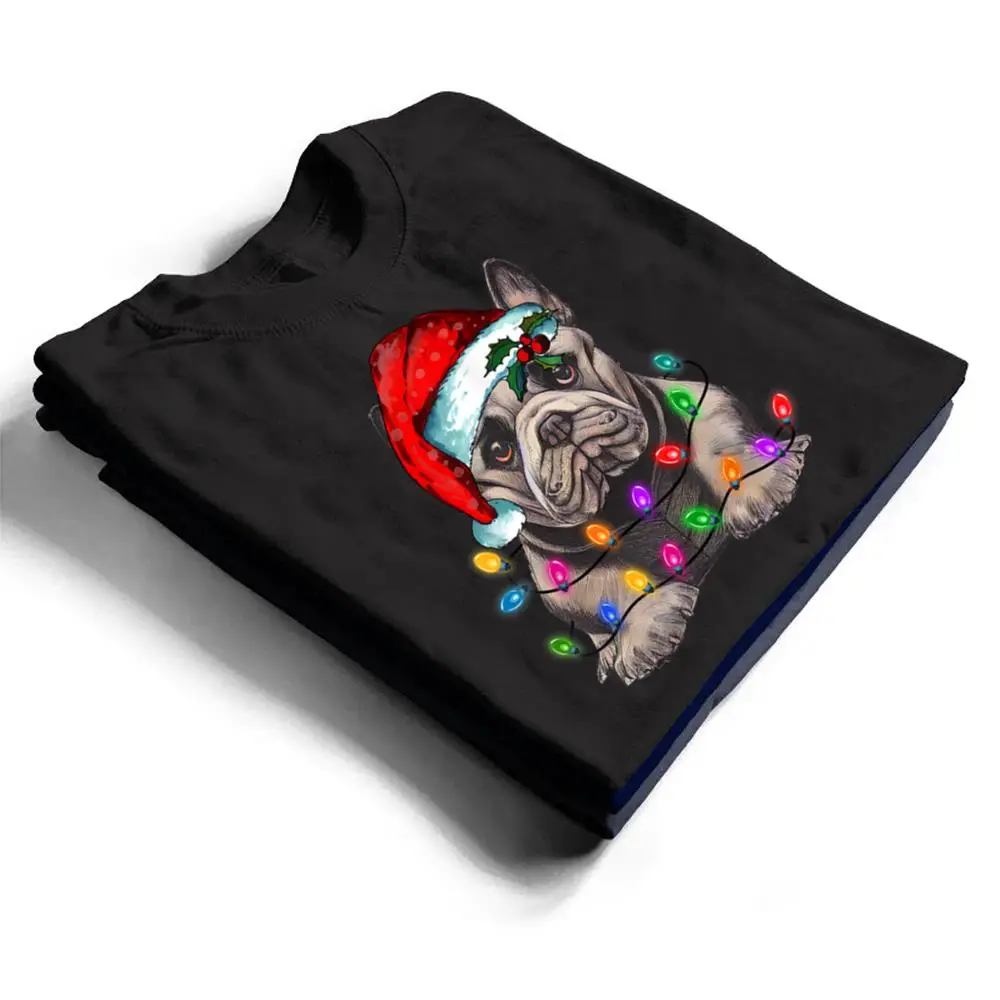 French-Bulldog-Santa-Christmas-Tree-Lights-Xmas-Boys-Dogmas-T-Shirt-1 French Bulldog Santa Christmas Tree Lights Xmas Boys Dogmas T Shirt
