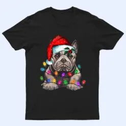 French Bulldog Santa Christmas Tree Lights Xmas Boys Dogmas T Shirt