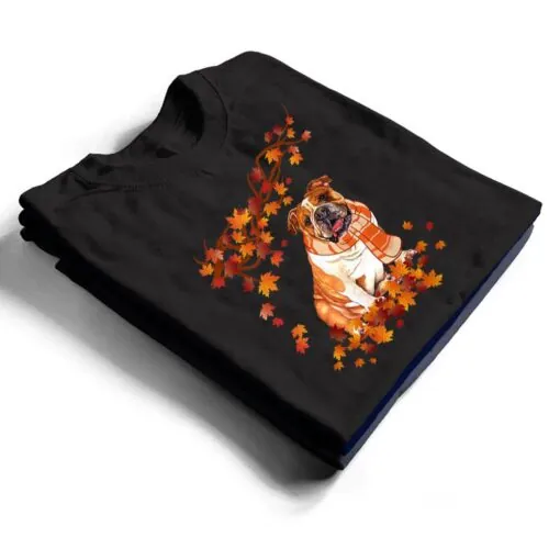 Fun English Bulldog Thanksgiving Autumn Dog Lover Gifts T Shirt