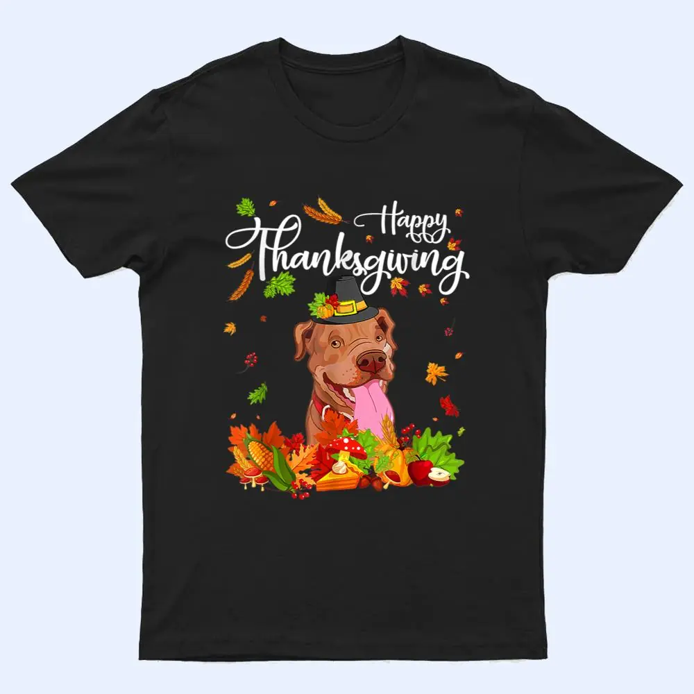 Fun Pitbull Thanksgiving Autumn Dog Lover T Shirt Fun Pitbull Thanksgiving Autumn Dog Lover T Shirt