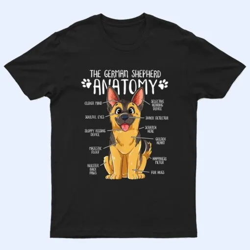 Funny Anatomy German Shepherd Dog Owner T Shirt