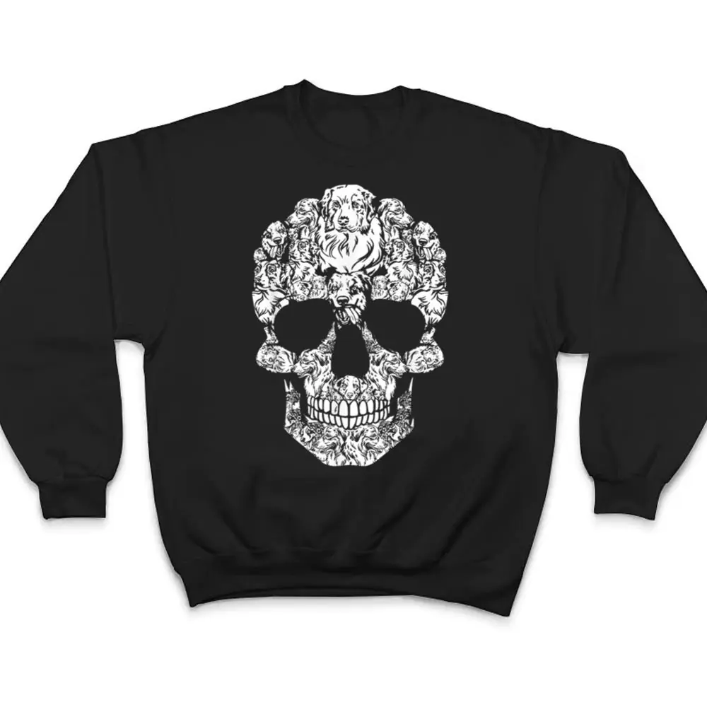 Funny-Australian-Shepherd-Dog-Skull-Halloween-Costume-T-Shirt-4 Funny Australian Shepherd Dog Skull Halloween Costume T Shirt