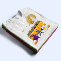 Funny Black Cat Halloween School Bus First Day Of School T Shirt Funny Black Cat Halloween School Bus First Day Of School T Shirt