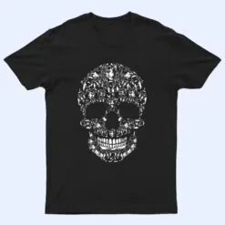 Funny Black and Tan Coonhound Dog Skull Halloween Costume T Shirt
