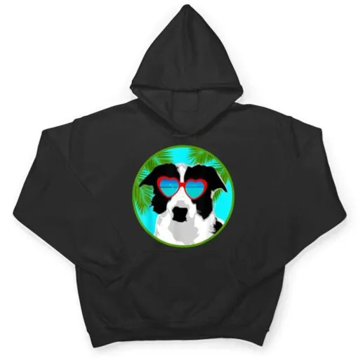 Funny Border Collie Dog With Sunglasses on the Beach T Shirt