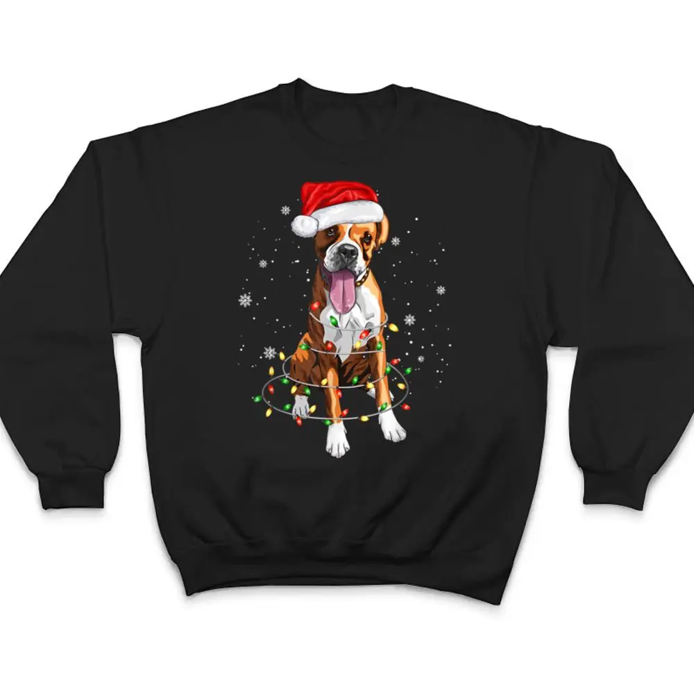 Funny-Boxer-Dog-Tree-Christmas-Lights-Xmas-Pajama-Matching-T-Shirt-4 Funny Boxer Dog Tree Christmas Lights Xmas Pajama Matching T Shirt