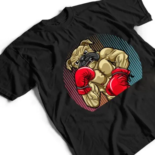 Funny Boxing Dog Wearing Heavyweight Boxing Gloves Bulldog T Shirt