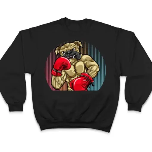 Funny Boxing Dog Wearing Heavyweight Boxing Gloves Bulldog T Shirt