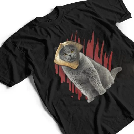 Funny Cat Apparel Cat With Slice Of Bread On Face Cat Lovers T Shirt