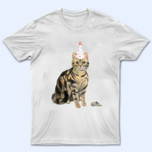 Funny Cat Chasing Mouse Birthday Shirt