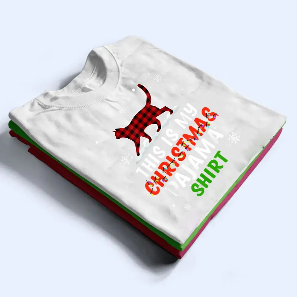 Funny-Cat-Christmas-Lights-Buffalo-Red-Plaid-Xmas-Gift-Girls-T-Shirt-1 Funny Cat Christmas Lights Buffalo Red Plaid Xmas Gift Girls T Shirt