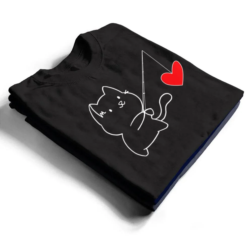 Funny-Cat-Fishing-Heart-Valentines-Day-T-Shirt-1 Funny Cat Fishing Heart Valentines Day T Shirt
