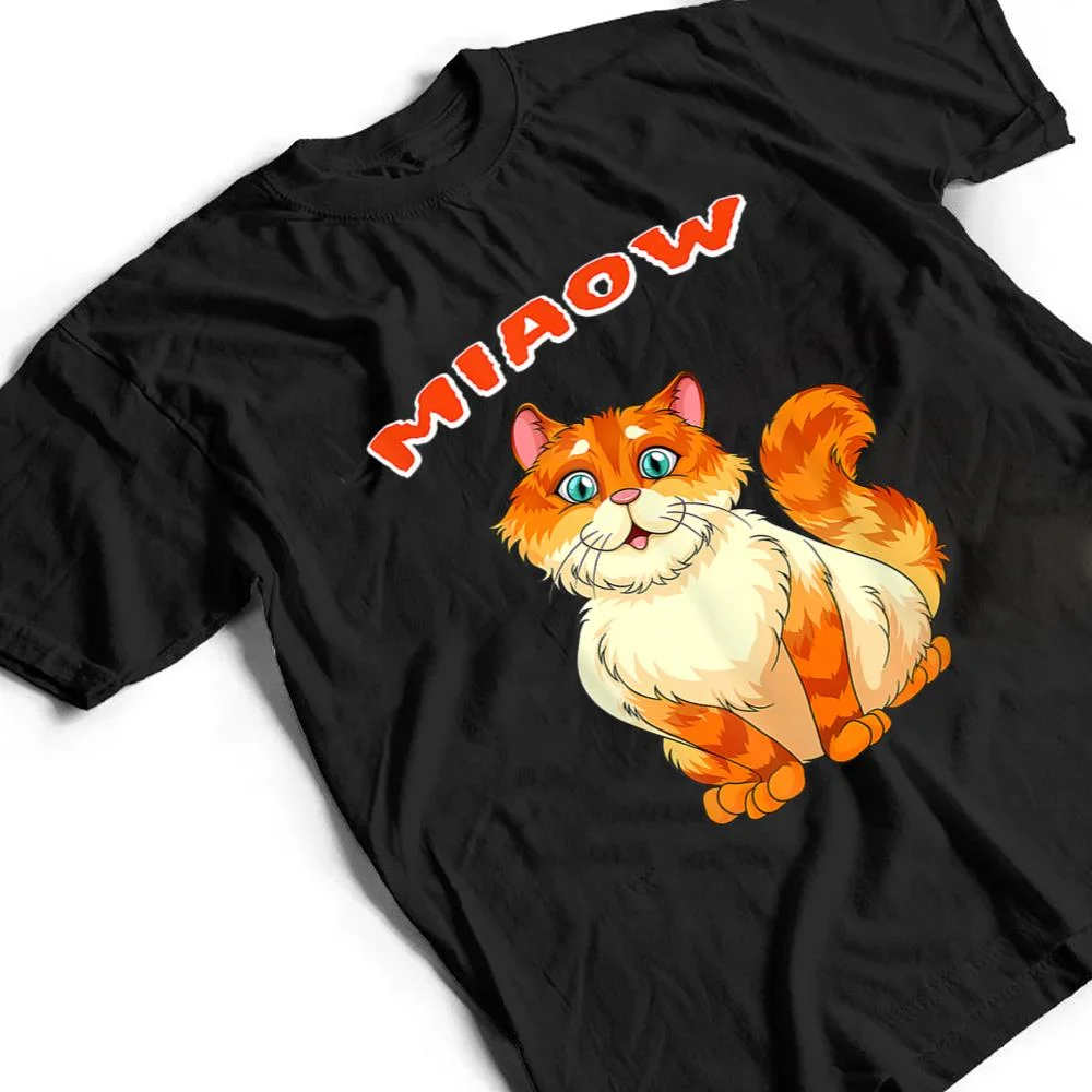 Funny-Cat-Miaow-Cat-Lovers-T-Shirt-2 Funny Cat Miaow Cat Lovers T Shirt