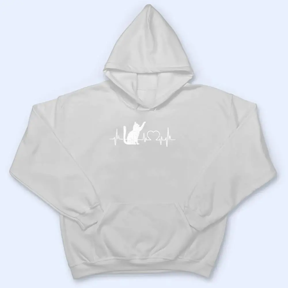 Funny-Cat-for-Women-Meowy-Cute-Cat-Lover-Heartbeat-T-Shirt-3 Funny Cat for Women - Meowy Cute Cat Lover Heartbeat T Shirt