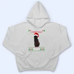 Funny Cat lovers Cute Cat Santa Hat Ugly Christmas Sweater Premium T Shirt